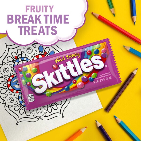Skittles Wild Berry Chewy Candy, Full Size, 2.17 oz