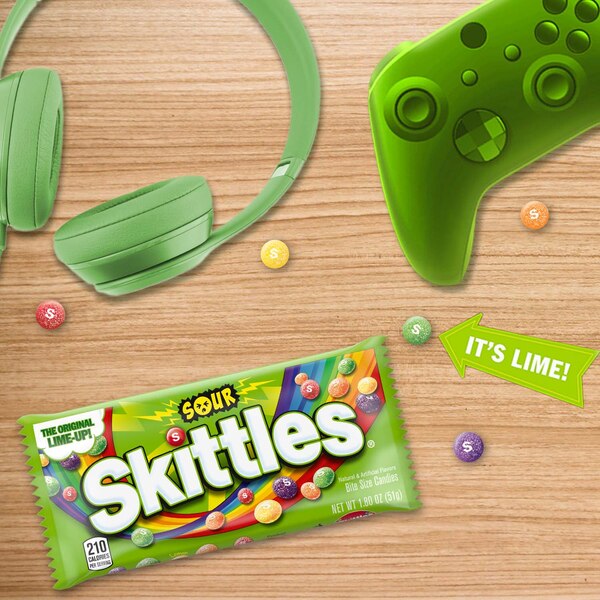 Skittles Sour Candy, Full Size, Bag, 1.8 oz