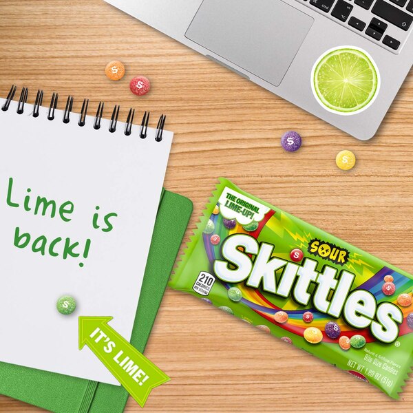 Skittles Sour Candy, Full Size, Bag, 1.8 oz