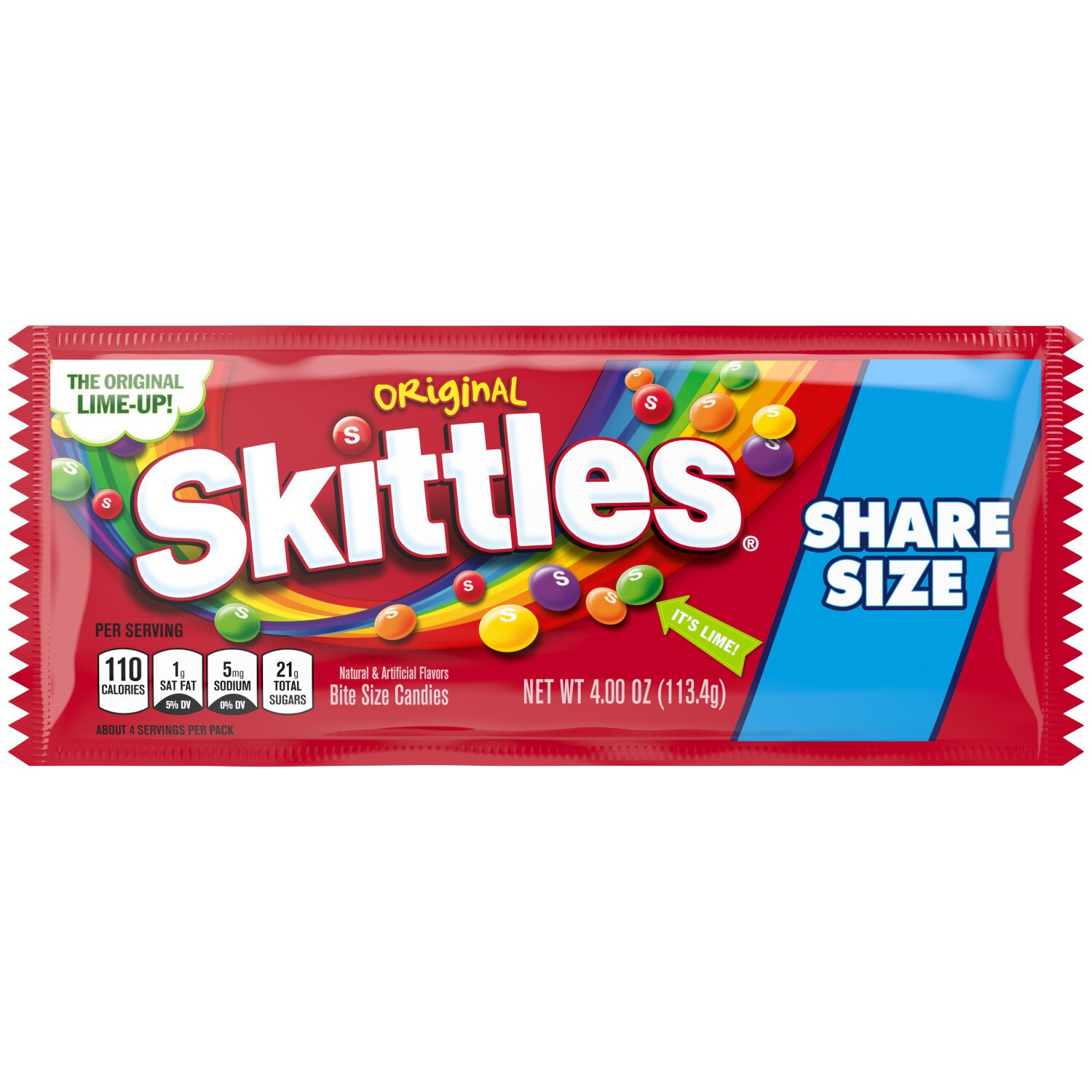 SKITTLES Original Chewy Candy, Share Size, 4 oz Bag