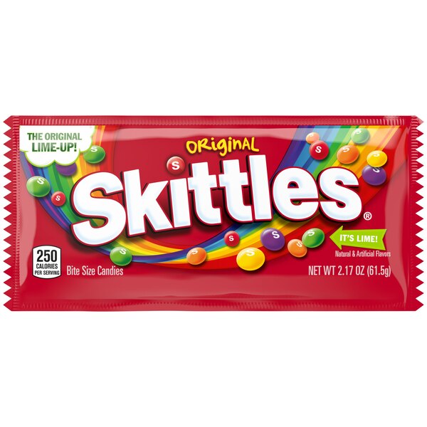 Skittles Original Chewy Candy, Full Size, 2.17 oz