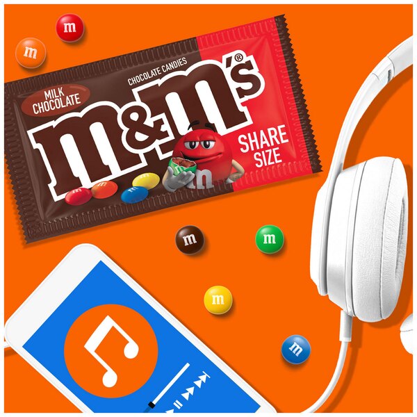 M&M'S Milk Chocolate Candy, Share Size, 3.14 oz Bag