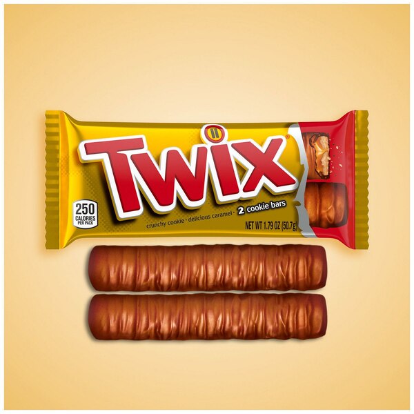 Twix Full Size Caramel Chocolate Cookie Candy Bar, 1.79 oz