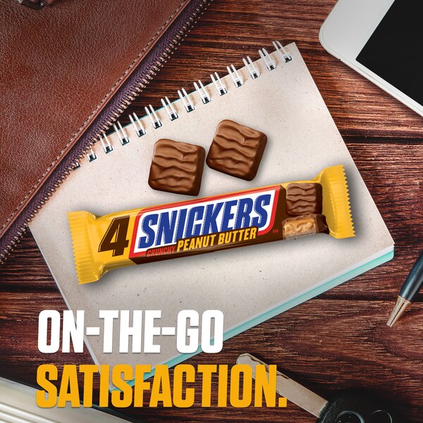 Snickers, Crunchy Peanut Butter Squared Chocolate Bars, Share Size, 3.56 Oz