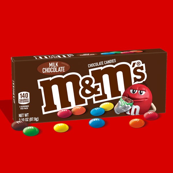 M&M'S, Milk Chocolate Candy Movie Theater Box, 3.1 oz