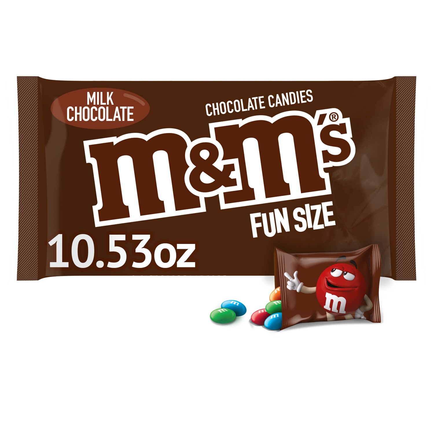 M&M'S Milk Chocolate Fun Size Candy Bag, 10.53 oz