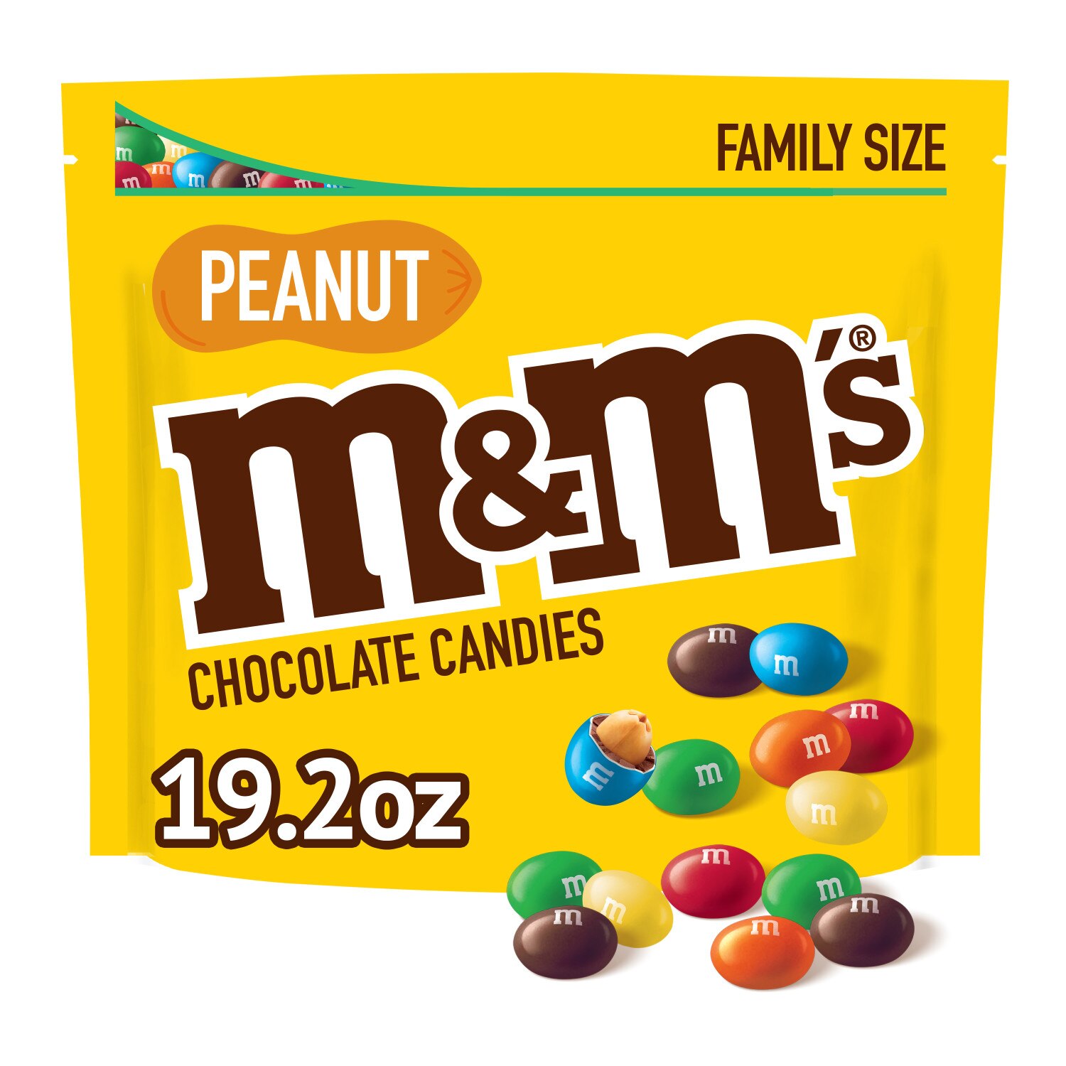 M&M'S, Peanut Milk Chocolate Candy, 19.2 Oz Bag