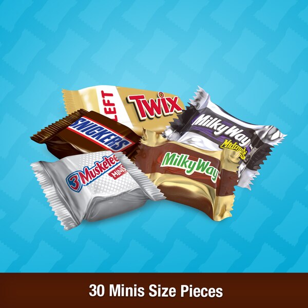 Snickers, Twix, 3 Musketeers, Milky Way, Minis Chocolate Candy Bars Variety Pack, 8.31 Oz Bag