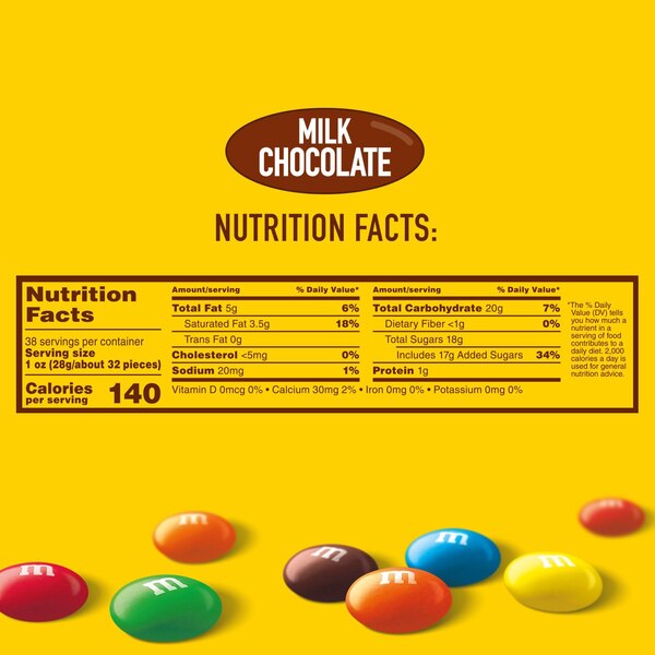 M&M'S Milk Chocolate Candy, Party Size, 38 oz Bag
