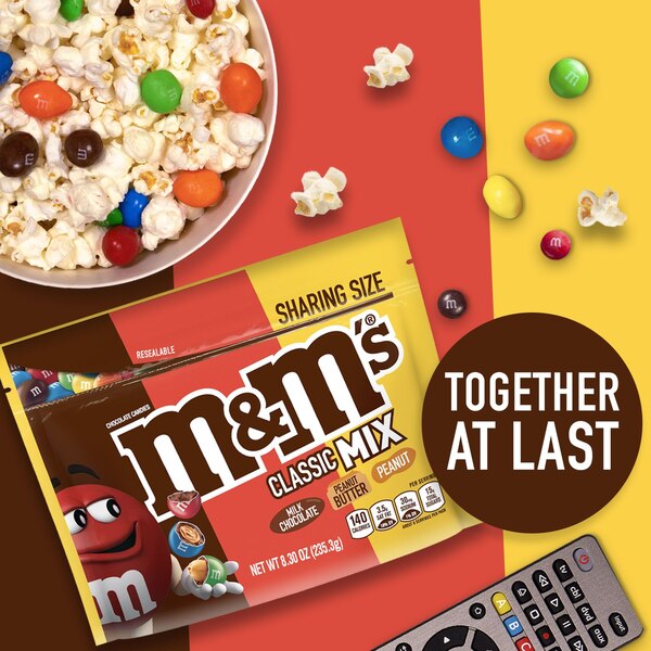 M&M'S Classic Mix Chocolate Candy Sharing Size, Bag, 8.3 oz