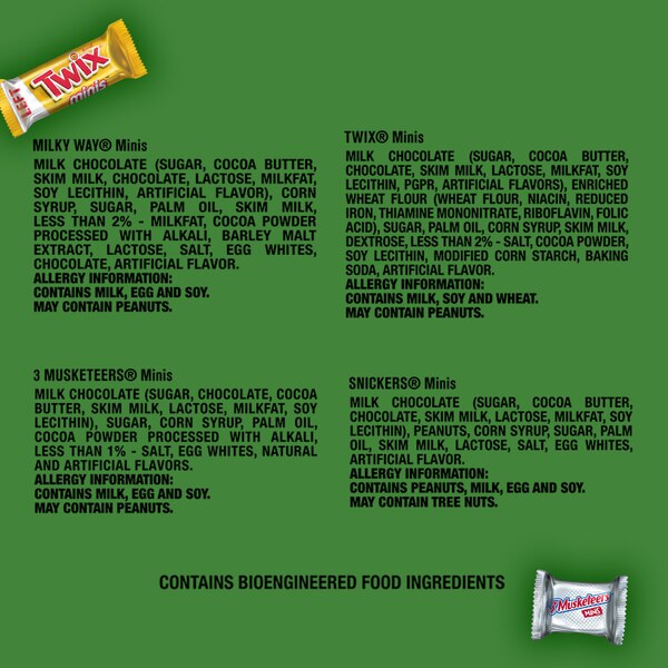 Snickers, Twix, Milky Way & 3 Musketeers Chocolate Candy Bar Assortment, 35 ct, 9.87 oz