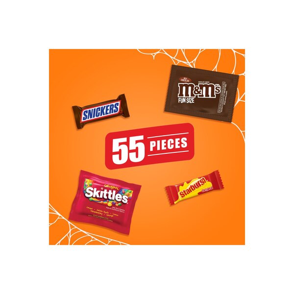 M&M'S, Snickers, Starburst & Skittles Assorted Candy Variety Pack, 27.18 oz, 55 Pieces Bulk Bag