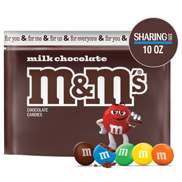 M&M'S Milk Chocolate Candy, Sharing Size, 10 oz
