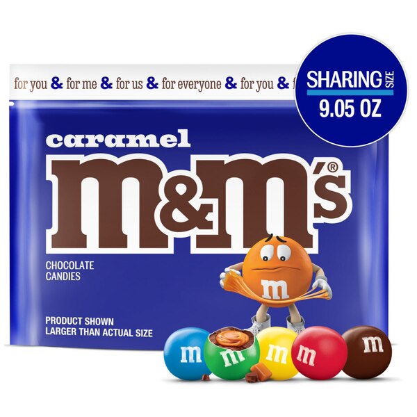 M&M'S Caramel Milk Chocolate Candy, Sharing Size, 9.05 oz