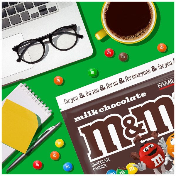 M&M'S Milk Chocolate Candy, Family Size, 19.2 oz