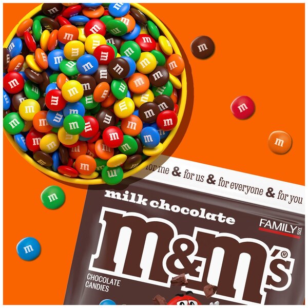 M&M'S Milk Chocolate Candy, Family Size, 19.2 oz