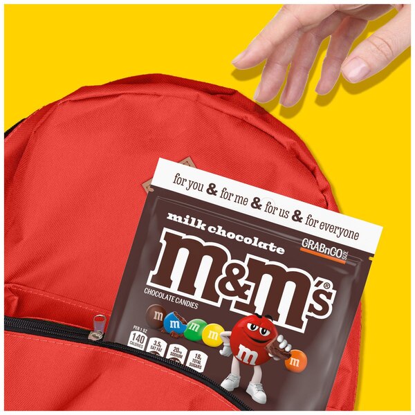 M&M'S Milk Chocolate Candy, Grab N Go, Resealable Bag, 5 oz