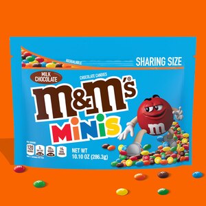 M&M'S Minis Milk Chocolate Candy, Sharing Size, 9.4 oz Resealable Bag