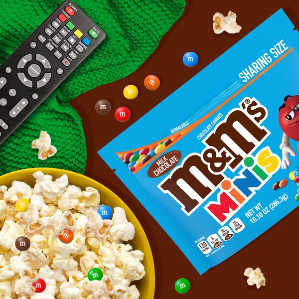 M&M'S Minis Milk Chocolate Candy, Sharing Size, 9.4 oz Resealable Bag