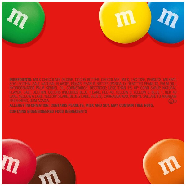 M&M'S Peanut Butter Milk Chocolate Candy, Family Size, Resealable Bag, 17.2 oz
