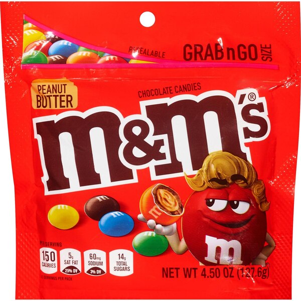 M&M'S Peanut Butter Chocolate Candy, 4.5 oz