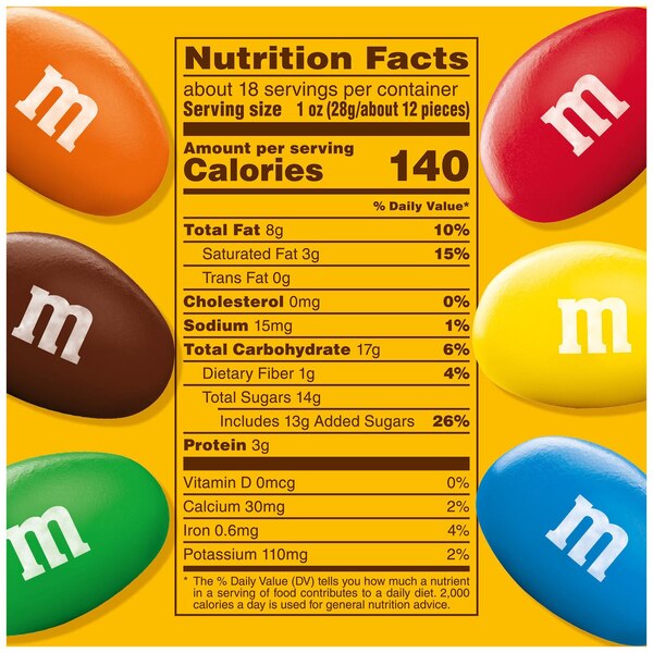 M&M'S Peanut Milk Chocolate Candy, Family Size, 18.08 oz