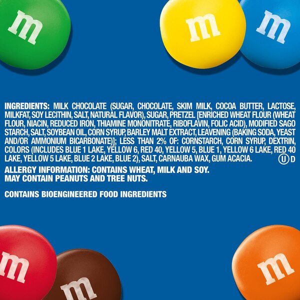 M&M'S Pretzel Milk Chocolate Candy, Sharing Size, 7.4 oz Resealable Bag