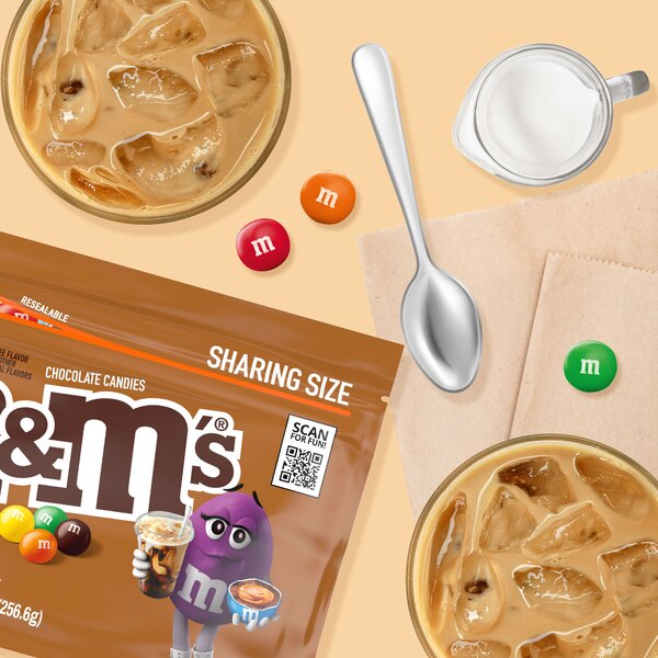 M&M'S Caramel Cold Brew Milk Chocolate Candy, Sharing Size Bag, 9.05 oz