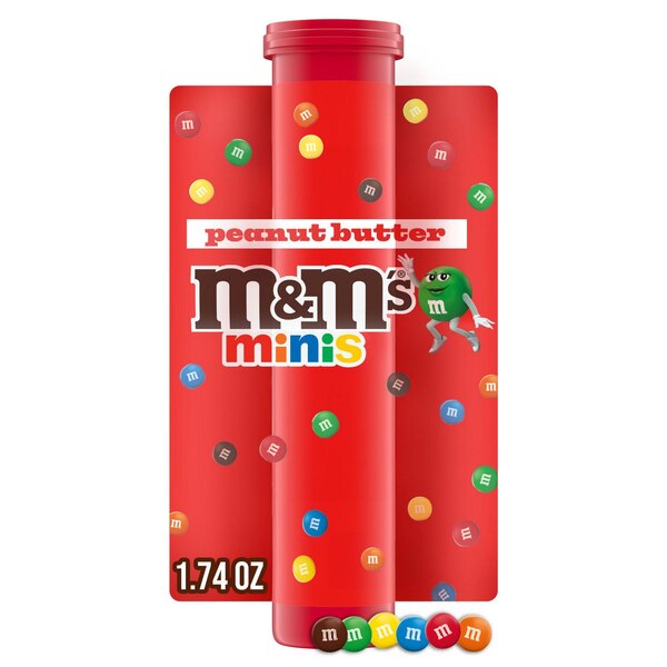 M&M'S Minis Peanut Butter Chocolate Candy Tube, 1.74 oz