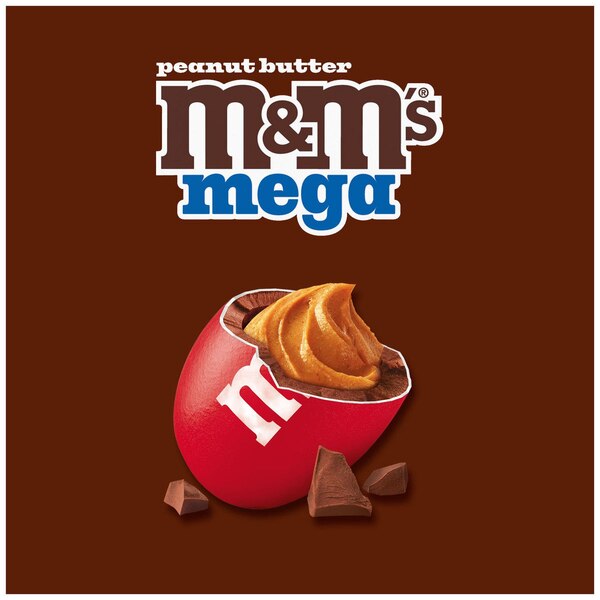 M&M'S Mega Sized Chocolate Candies, Peanut Butter, 2.83 oz