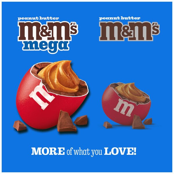 M&M'S Mega Sized Chocolate Candies, Peanut Butter, 2.83 oz