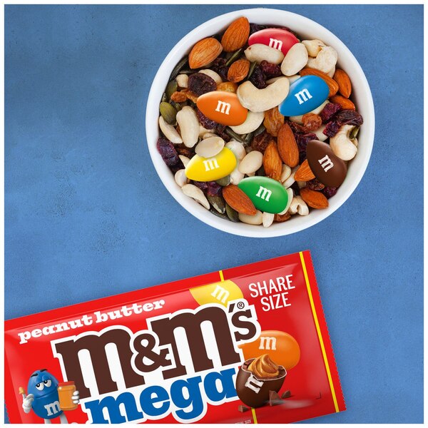 M&M'S Mega Sized Chocolate Candies, Peanut Butter, 2.83 oz