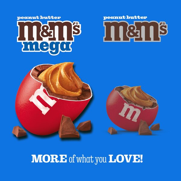 M&M Mega Chocolate Candies, Peanut Butter, 8.6 oz