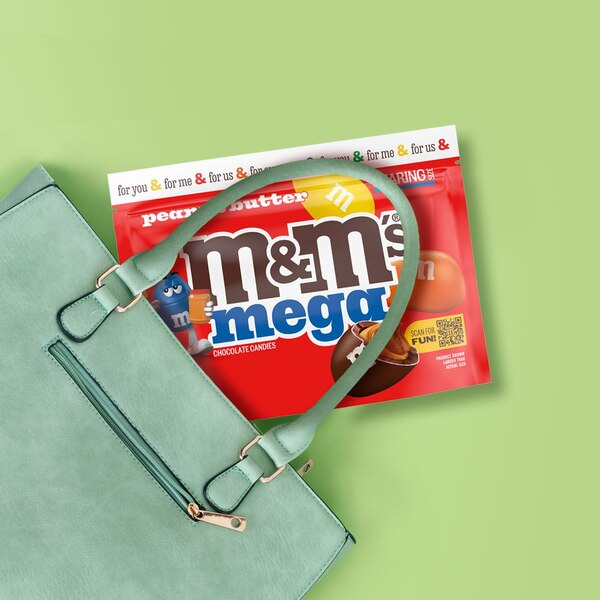 M&M Mega Chocolate Candies, Peanut Butter, 8.6 oz