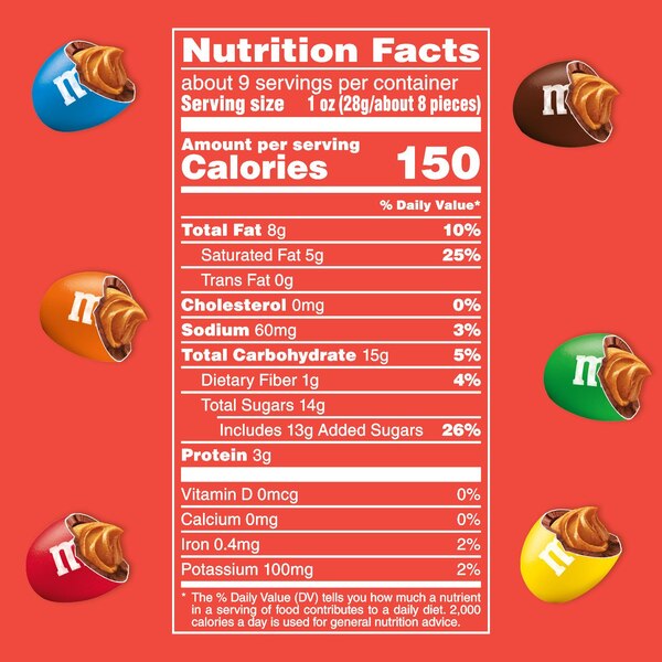 M&M Mega Chocolate Candies, Peanut Butter, 8.6 oz