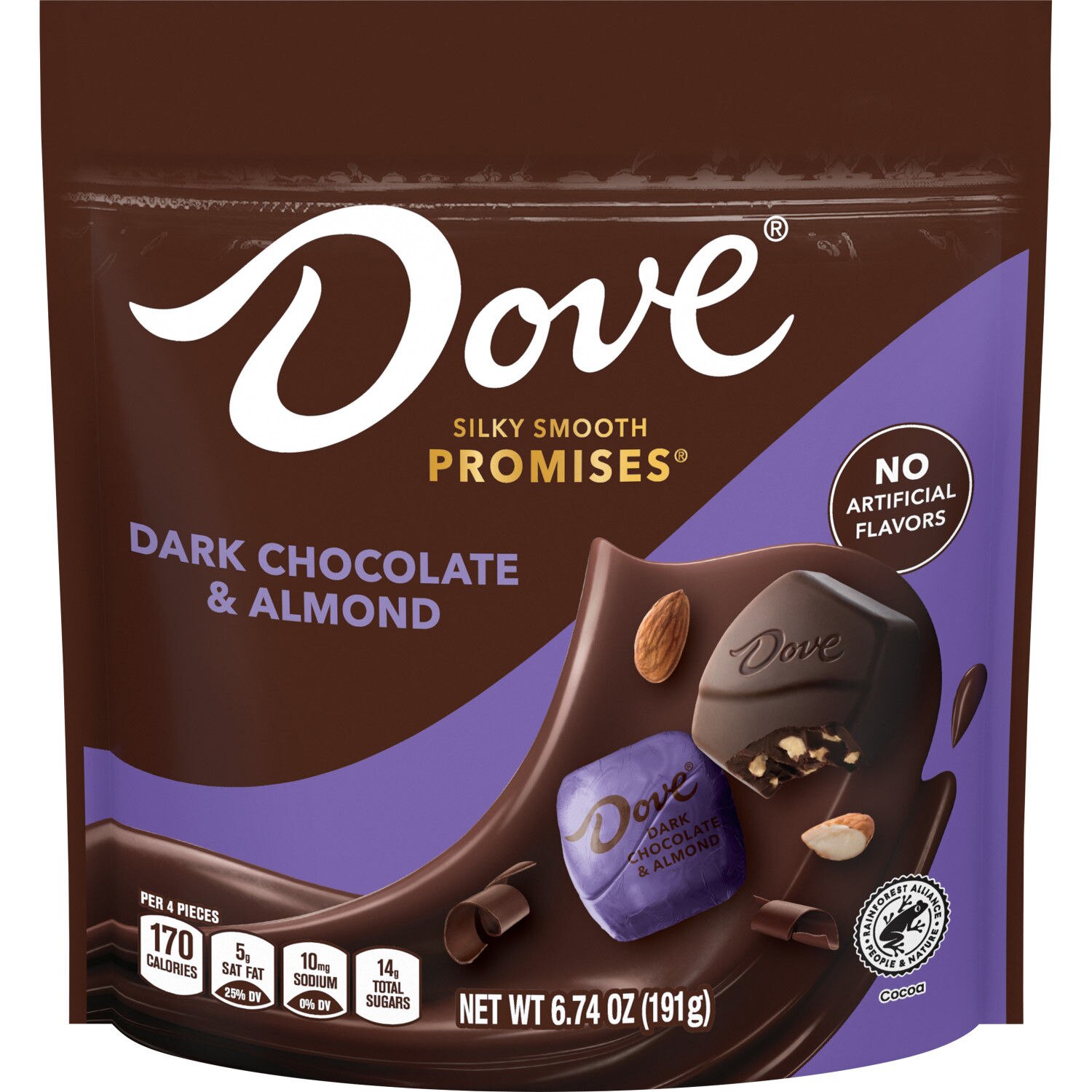 Dove Promises, Dark Chocolate & Almond Candy Bag, 6.74 Oz