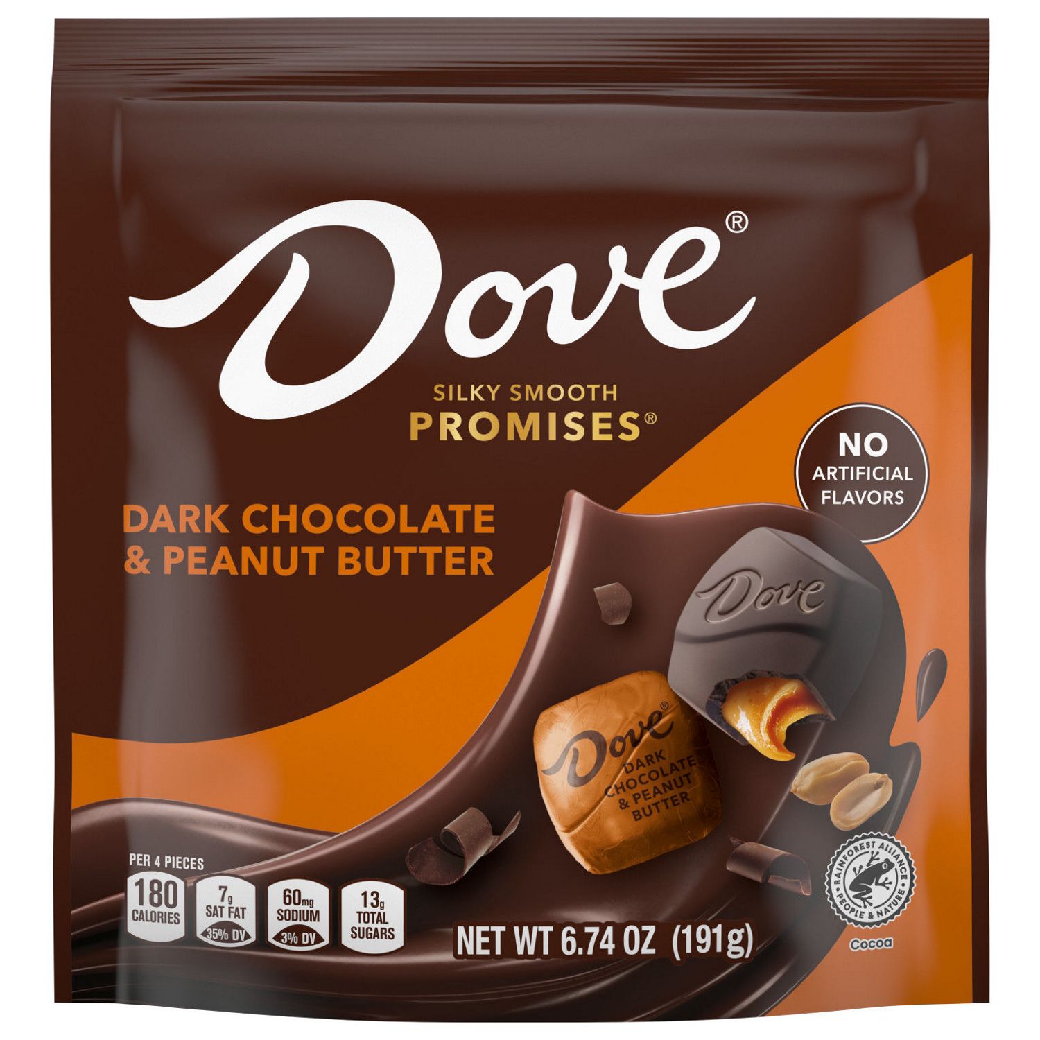Dove Promises, Dark Chocolate & Peanut Butter Candy Bag, 6.74 Oz