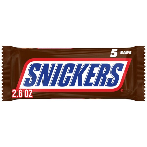 Snickers, Fun Size Chocolate Candy Bars, 5 ct, 2.6 oz 