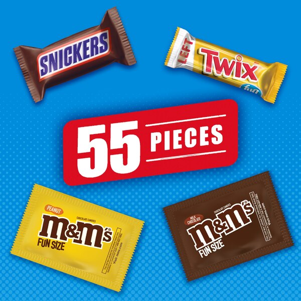 M&M'S, Snickers & Milky Way Fun Size Chocolate Candy Variety Pack, Party Size, 19.2 Oz Bulk Bag