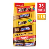 Snickers & M&M's, Peanut Lover Candy Chocolate, Large Variety Bag, 22.66 oz, thumbnail image