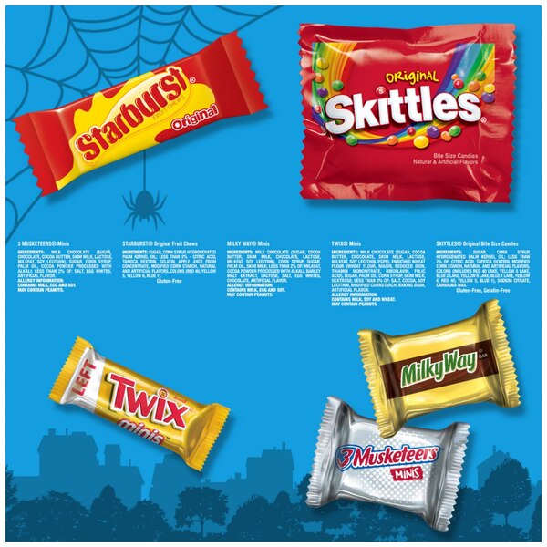 3 Musketeers, Milky Way, Starburst, Skittles, and Twix , Goblin Mixed Candy, 180 ct, 58.63 oz