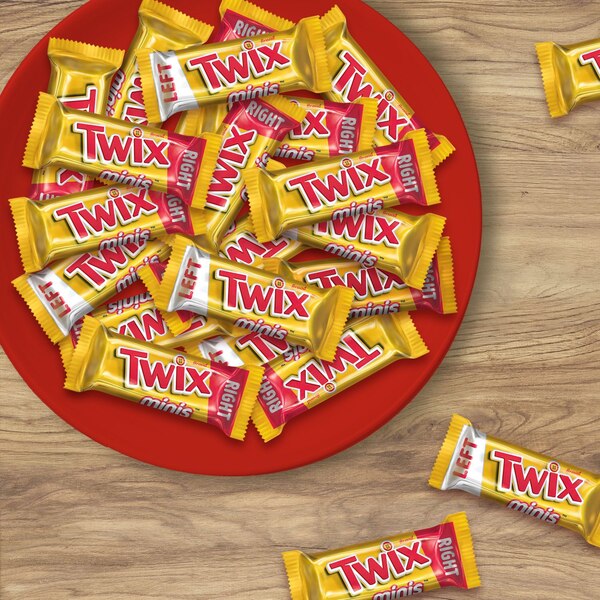 Twix Caramel Minis Size Chocolate Cookie Candy Bar, Sharing Size, Bag, 9.7 oz
