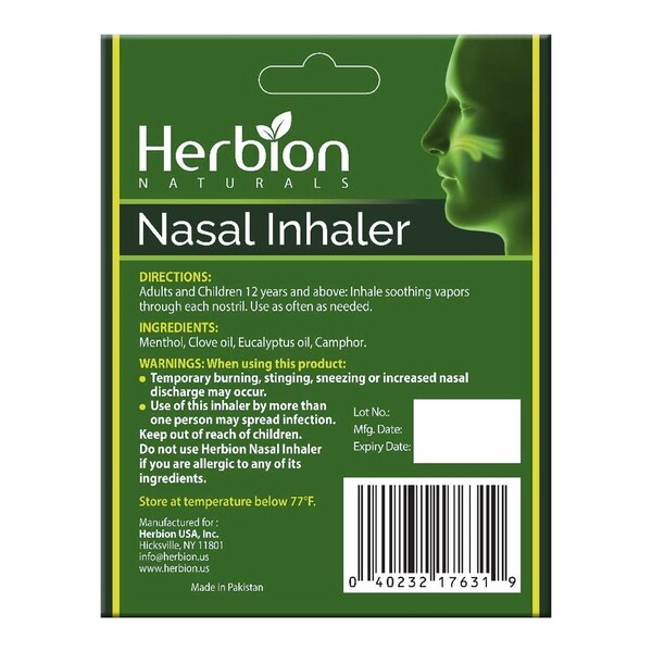 Herbion Naturals Non-Medicated Nasal Inhaler, 0.05 OZ