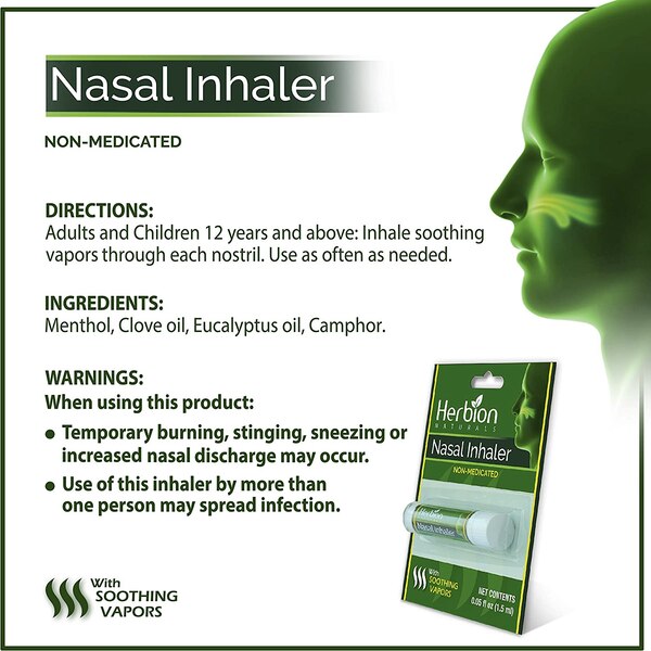 Herbion Naturals Non-Medicated Nasal Inhaler, 0.05 OZ