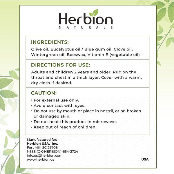 Herbion Naturals Chest Rub Soothing Ointment, 3.53 OZ