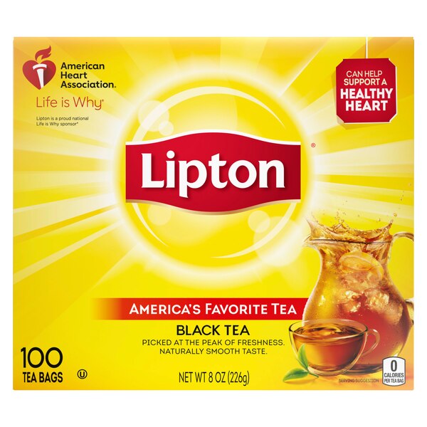 Lipton Tea Bags, Black Tea, 100 ct, 8 oz