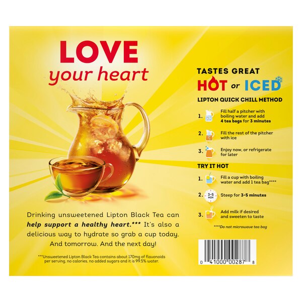 Lipton Tea Bags, Black Tea, 100 ct, 8 oz