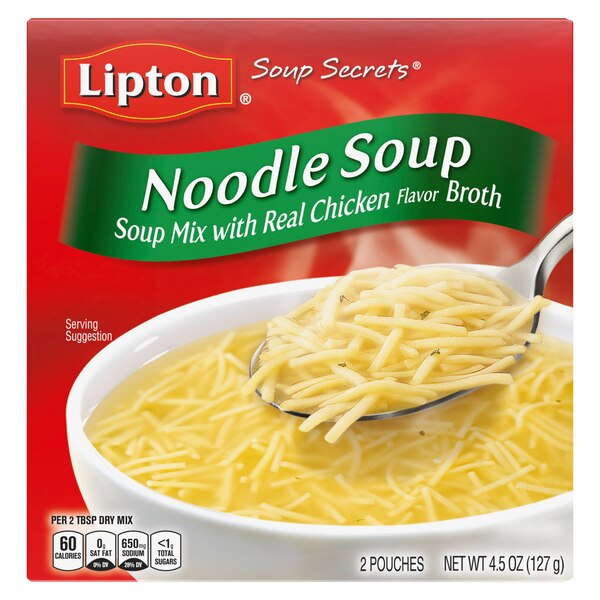 Lipton Soup Secrets Noodle Soup Mix with Real Chicken Flavor Broth, 4.5 oz
