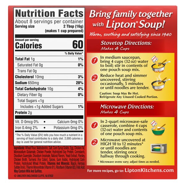 Lipton Soup Secrets Noodle Soup Mix with Real Chicken Flavor Broth, 4.5 oz