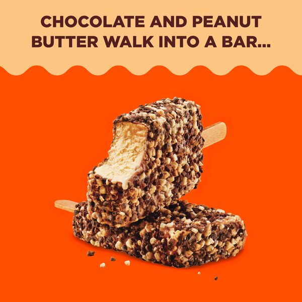 Reese's  Milk Chocolatey Coating and Cake Crumbs Peanut Butter Frozen Dairy Dessert Bar, 6 CT